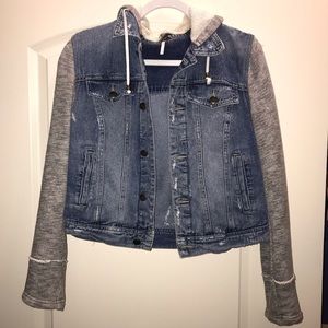 Free People Knit and Denim Jacket